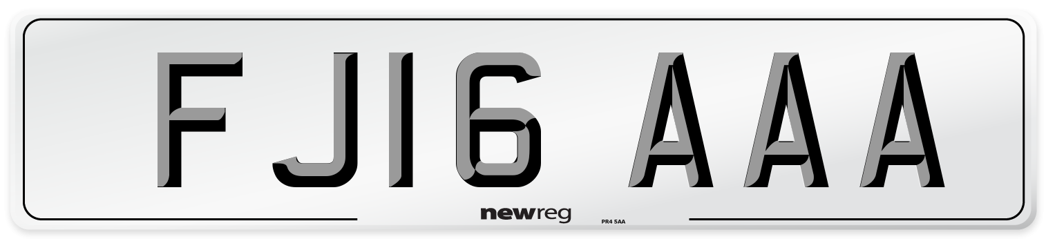 FJ16 AAA Number Plate from New Reg
